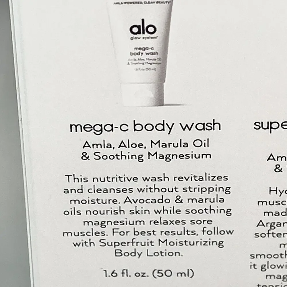Alo Yoga Bestseller Body Duo Mega-C Body Wash Superfruit Body Lotion Travel 2x 1
